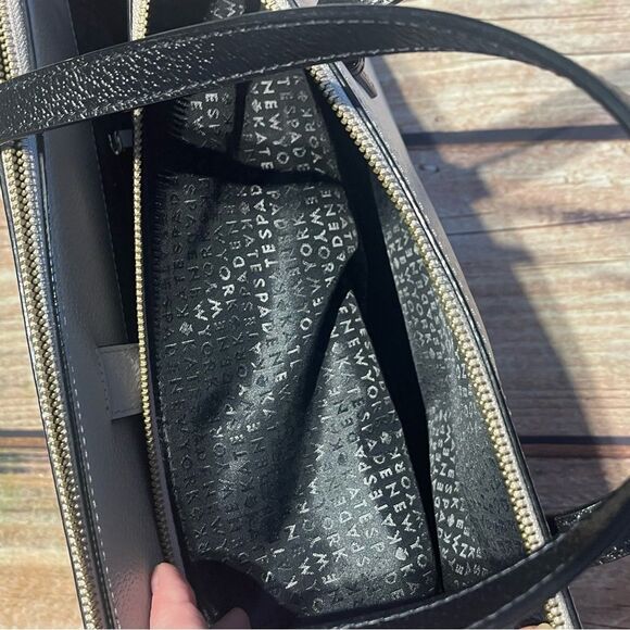 KATE SPADE Grand Street Colorblock Lydia hand bag tote bag tan black - Picture 9 of 16